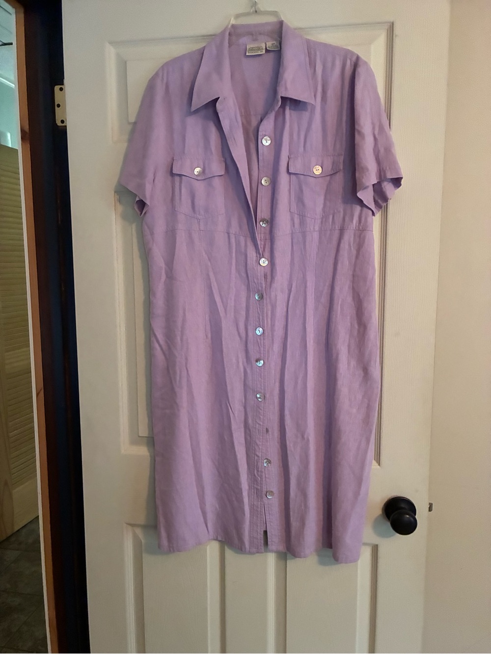 St. John's Bay Lilac Button-Front Shirt Dress 16m